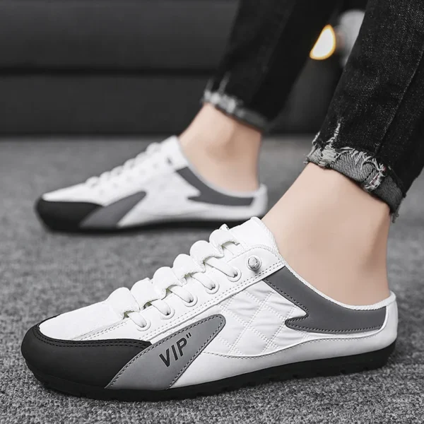 Trendy Half Slippers Flat Casual Shoes for Men Classic Summer Slippers Man's Flats Concise Men's Sneakers Slip-on Male Slippers 4