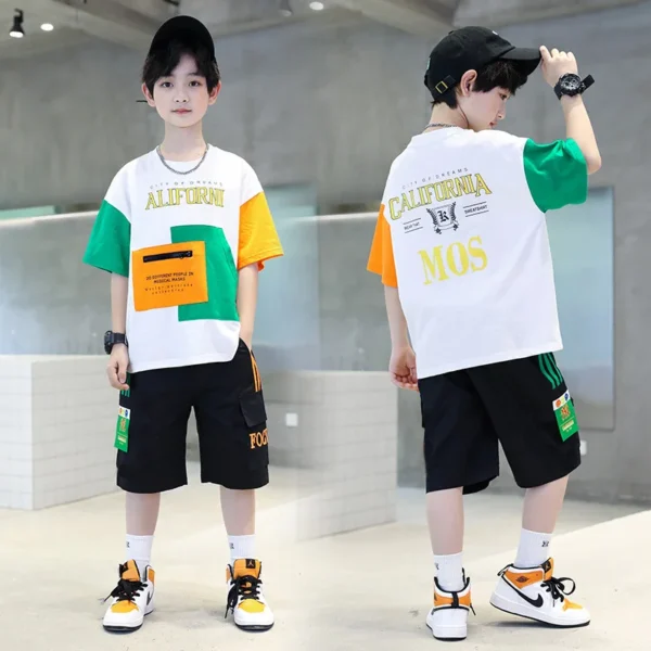 New Kids Clothes Set 2024 Summer Baby Boys T-Shirt + Shorts 2PCS Outfits Sport Children Clothing Tracksuit Teen 6 8 10 12 Year 3