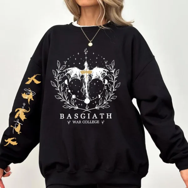 Fourth Wing Sweatshirt Women Pullover Basgiath War College Crewneck Sweatshirts Dragon Rider Streetwear Hoodie Fantasy Reader 3