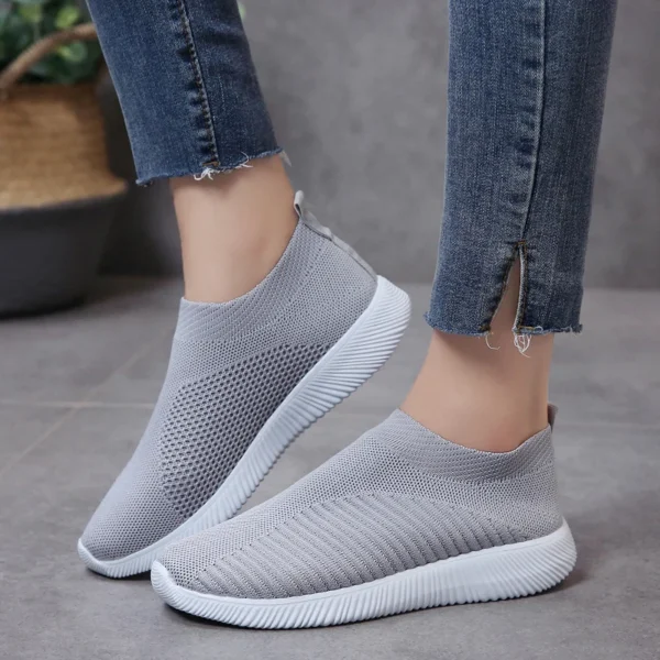 Rimocy Breathable Mesh Platform Sneakers Women Comfort Soft Sole Elastic Knit Flat Shoes Woman 2023 New Parent-child Sneakers 4