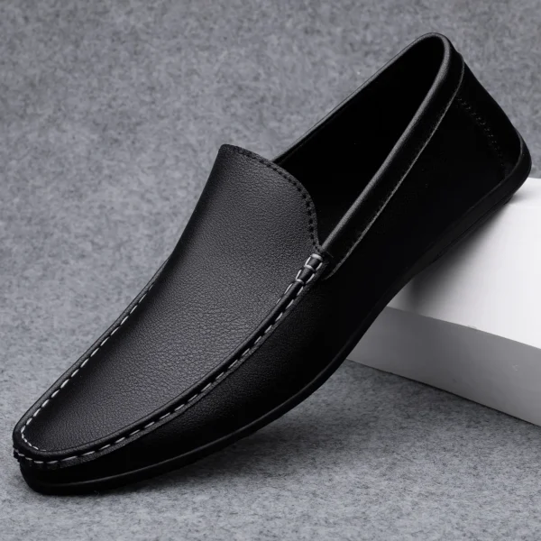 Summer Men Loafers Wedding Dress White Driving Moccasins Footwear Man Casual Shoes Leather Slip On Super Lightweight Male Shoes 2