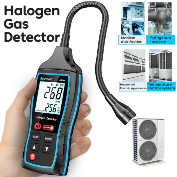 Aicevoos Digital Halogen Gas Detector Freon Gas Tester Air Conditioning Refrigeration System Detect Tools R22a R134a R410a 1