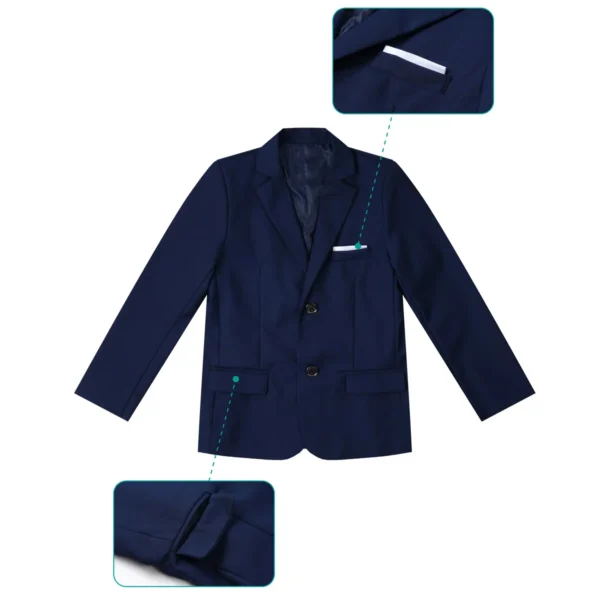 Boys Blazer Kids Wedding Formal Solid Jacket Gentleman Birthday Party Performance Suit Children Spring and Autumn Clothing Set 4