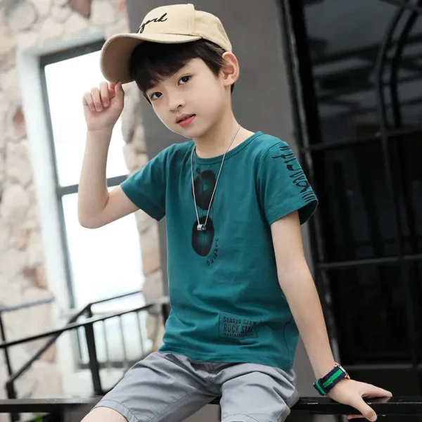 2024 summer Teenager Boys Clothes Casual Outfit Kids Tracksuit Child t shirt + shorts hot pant 4 5 6 7 8 9 10 12 11 13 14 Year 2