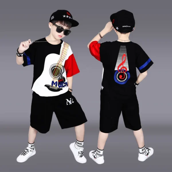 Children Boys Summer Clothes Outfits Cartoon Cotton T-shirt+Shorts Suit Tracksuit for Kids Clothing Two-Piece Set 6 8 10 12 Year 2