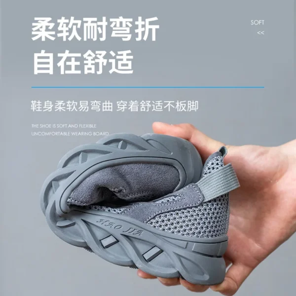 Breathable Summer Safety Work Shoes For Men Insulation 6KV Plastic Toe Anti-smash Non-slip Indestructible Boots Male Footwear 5