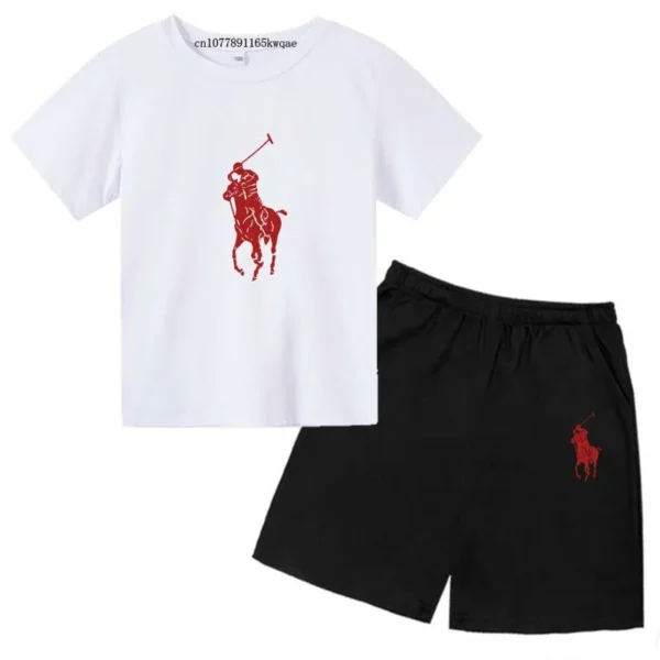 Kids Summer Leisure Knight Print 2pcs Breathable T-shirts+Pants Suits 2-13Years Boys Girls Fashion Outfits Children Clothes Sets 1