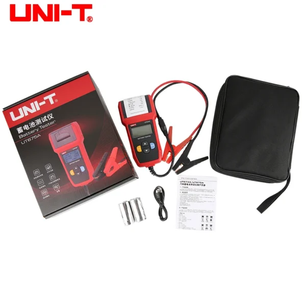 UNI-T UT673A UT675A Automotive Battery Tester Digital Checker with Printer Professional 12V 24V Car Battery Load Tester 6