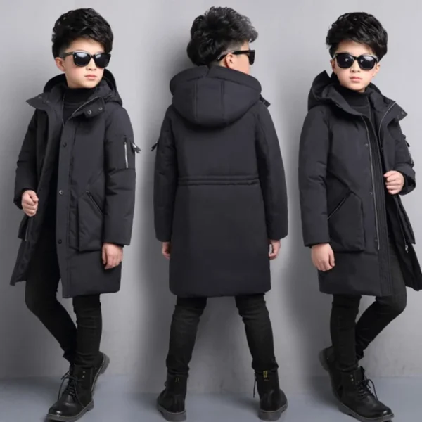 -30 degree children clothing boy clothes warm winter down cotton jacket Hooded coat Teen thicken outerwear kids waterproof parka 5