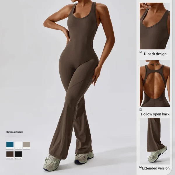 Women's One-piece Yoga Pants Short/Long-sleeved Warm ski Overalls Outerwear High Elastic Cycling Bodybuilding Bodysuit 6