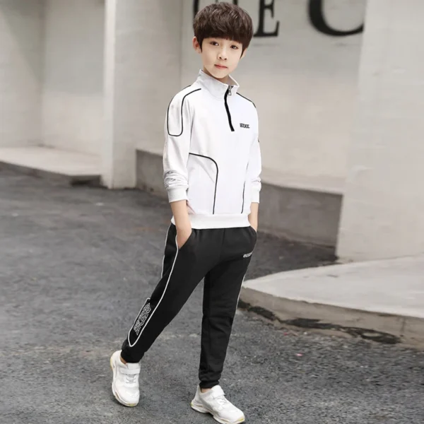 Spring Autumn Teenager Boys Clothing Sets Child Fashion Letter Sweatshirt + Pants 2Pcs Kids Tracksuit 4 5 6 7 8 9 10 11 12 Years 5