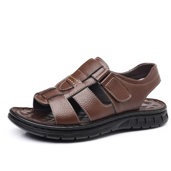 Men's Sandals Summer Outdoor Beach Shoes for Men Fashionable Leather Dad Sandals 2024 Breathable and Comfortable Male Sandals 5