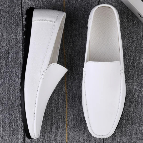 Summer Men Loafers Wedding Dress White Driving Moccasins Footwear Man Casual Shoes Leather Slip On Super Lightweight Male Shoes 3