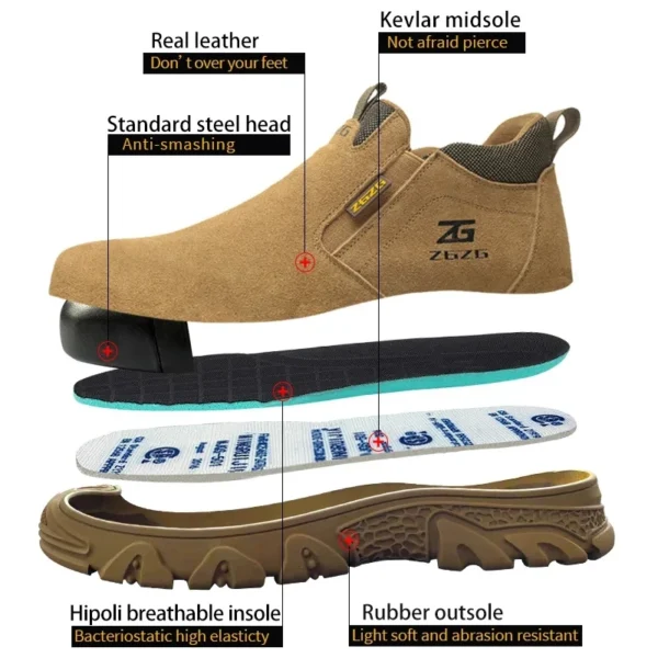 Plus Size 48 Anti Scald Welding Shoes Work Boots Men Anti-smash Anti-puncture Safety Shoes Indestructible Men Protective Shoes 3