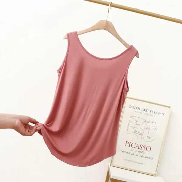 XL to 6XL  Modal  O-Neck Tank tops Summer women's camisole Thin Loose Sleeveless T-shirt  Solid color Tee Top Large size 3