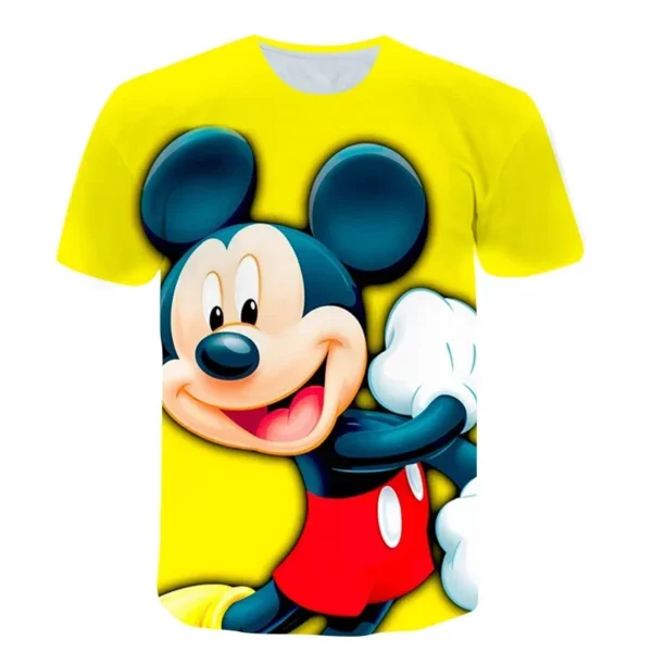 Disney Kids T-Shirt Mickey Mouse Cartoon Girls TShirt Short Sleeve Children Streetwear O-Neck Pullover Child Boys Loose Tee Tops 1