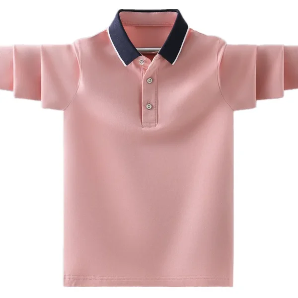 Kids Boys Polo Shirt Fashion Brand Design Children Casual Long Sleeve Tops For Teen Boy 4 6 8 10 12 14 Years Clothing 1