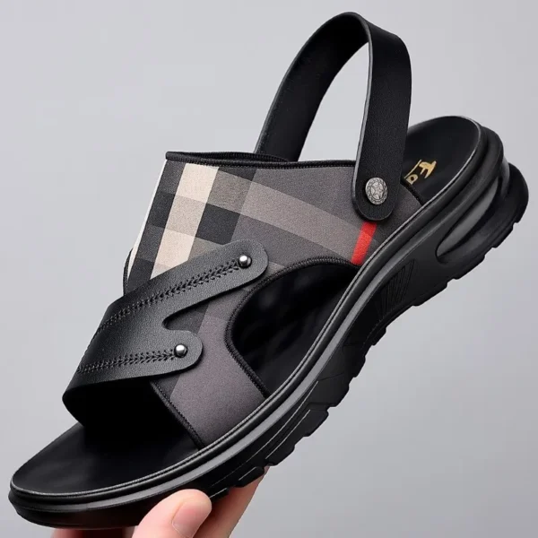 Men's Sandals Leather Casual Sandals Non Slip Beach Sandal Outdoor Platform Sandals for Men Summer New Slippers Sandalias Hombre 1