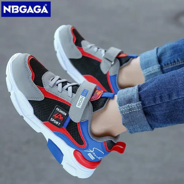 Children Casual Shoes for Boys Breathable Sneaker Summer Air Mesh Kids Hook&Loop Students School Shoe Size28-40 3