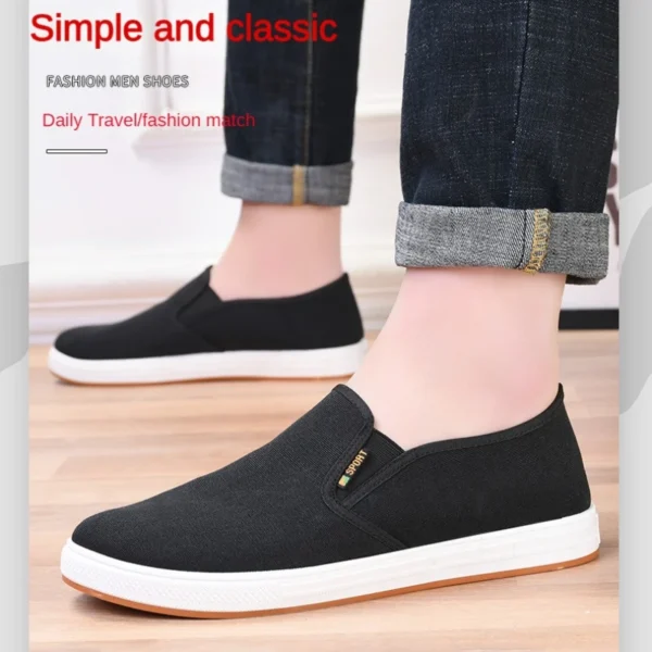 Men Canvas Shoe Casual Sneaker for MenLight Slip-on Vulcanized Comfortable Male Flats Loafers New Black Trainers Zapatos Hombre 6