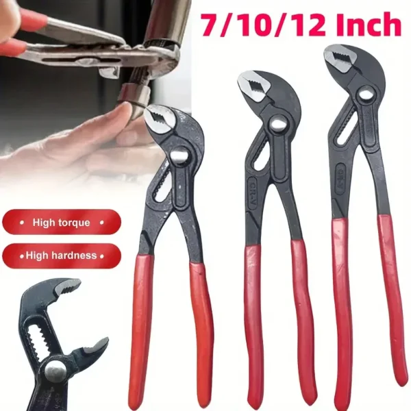 7"/10"/12" Large Opening Universal Wrench Multifunctional Adjustable Quick-Release Water Pipe Clamp Pliers Household Hand Tools 1