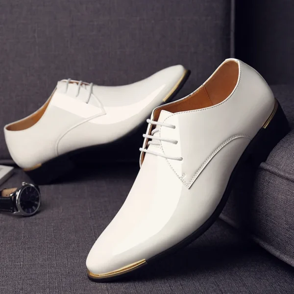 mens patent leather shoes men dress shoes lace up Pointed toe wedding Business party 5 colors big size  rtg5 5