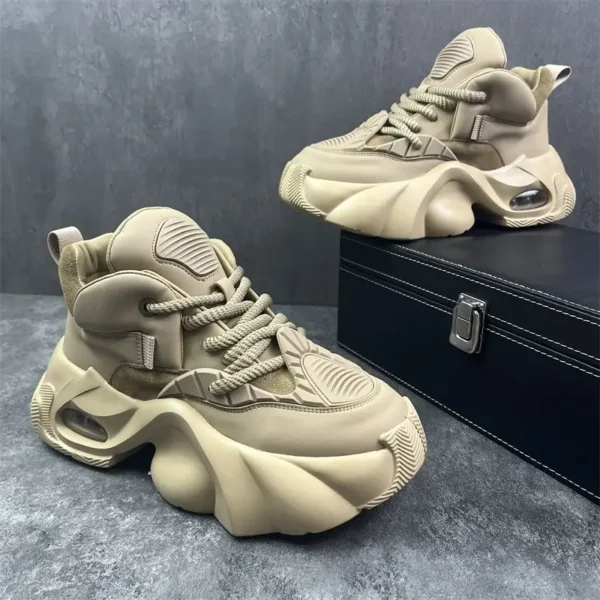 2024 Spring New Fashion Air Cushion Height Increasing Men's Retro Niche Versatile Trendy Casual Sneakers Daddy Shoes 2