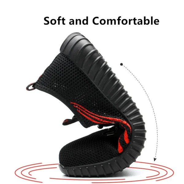 Indestructible Shoes Men and Women Work Shoes with Steel Toe Puncture-Proof Lightweight Breathable Safety Shoes Soft Sneakers 5