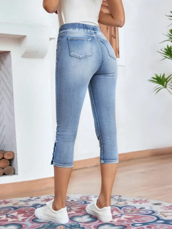 2023 Summer Women's Calf-Length Jeans Fashion Skinny High Stretch Elastic Waist Denim Pencil Pants Casual Slim Jeans S-2XL 5