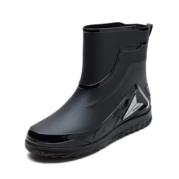 Men's waterproof anti-slip rain boots outdoor fishing boots new rain boots men's rubber shoes with velvet to keep warm in winter 5