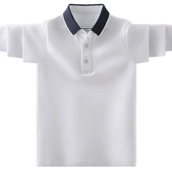 Kids Boys Polo Shirt Fashion Brand Design Children Casual Long Sleeve Tops For Teen Boy 4 6 8 10 12 14 Years Clothing 2