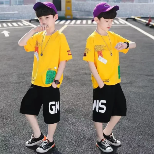 Boys Clothes Sets 2024 Summer Short Sweatshirt + Pants Children Clothing Camouflage Kids Boy Sport Suits Teen 4 6 8 10 12 Years 6