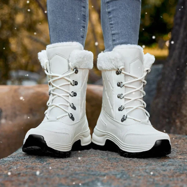 New Winter Women Boots High Quality Warm Snow Boots Lace-up Comfortable Ankle Boots Outdoor Waterproof Hiking Boots Size 36-42 6