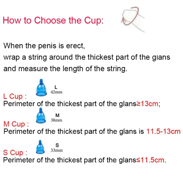 Penis Pump Enlargement Extender Vacuum Cup Hanger Trainer Dick Enlarger Erection Enhancer Bigger Growth Adult Sex Toys for Men 6