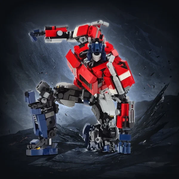 830PCS MOC-157017 Transformation Robot Car Toys Building Blocks Sport Car 2 In 1 Mecha Warrior Bricks Gift For Kid Children 1