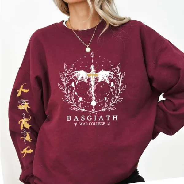 Fourth Wing Sweatshirt Women Pullover Basgiath War College Crewneck Sweatshirts Dragon Rider Streetwear Hoodie Fantasy Reader 5