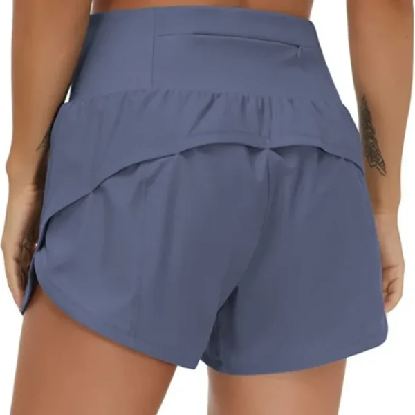 Women's Running Shorts, Two-piece with Zippered Pockets, High Waisted Yoga Quick Drying Pants 1