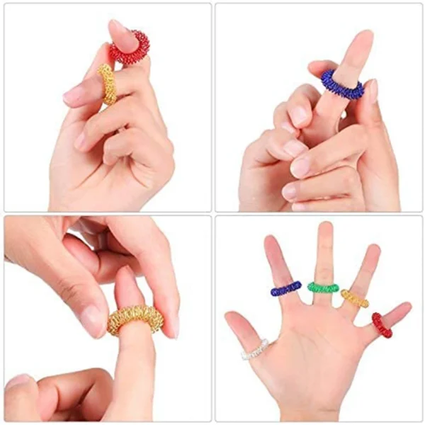 5-15pcs Acupressure Rings Spiky Sensory Finger Rings Set for Teens  Adults Stress Reducer Massager Stress Relief Fidget Toys 5