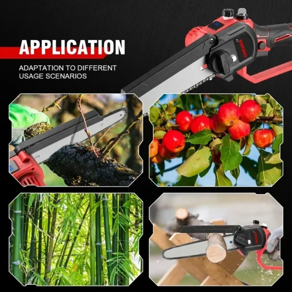 8Inch Brushless Electric Saw Cordless Oil Electric Chain Saw With Digital Display Woodworking Power Tool For Makita 18V Battery 6