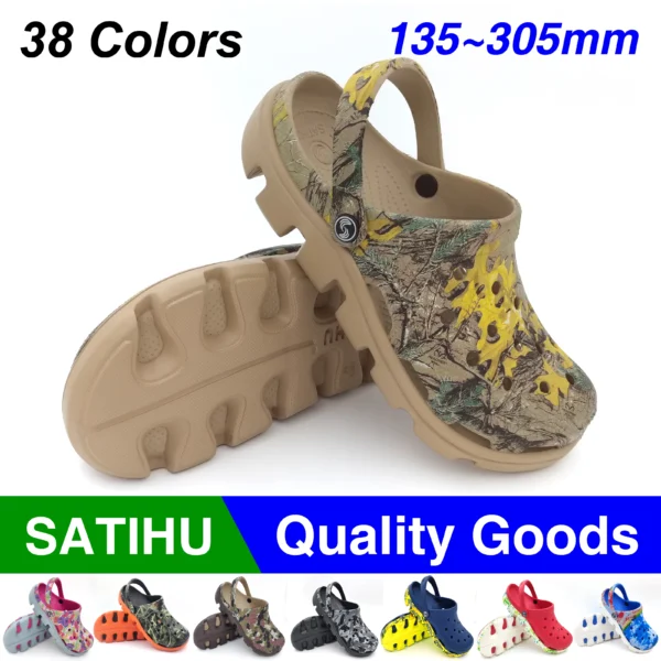 SATIHU Clogs Shoes For Men's And Women Lovers Parent Child Summer Wear-resistant Multicolor Slippers Sandals Camouflage Beach 2