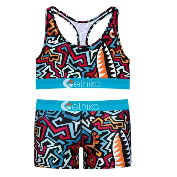 Women 2pcs Outfit Shorts Set Female Bra And Boxers Club Spandex Sleeveless Vest Shorts Spandex Suits Womens Sports Two Piece Set 5