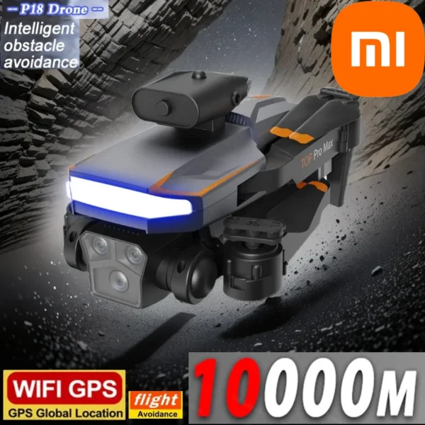 Xiaomi P18 8K Drone 4K Wide Angle Three Cameras GPS Quadcopter  Optical Flow Localization Four-way Obstacle Avoidance Drones Toy 1