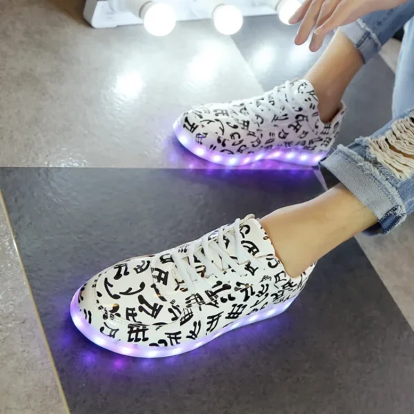 Luminous Sneakers for Women Casual Shoes Led Glowing Shoes for Men Fashion Flat Running Sneakers LED Rechargeable Couple's Shoes 6