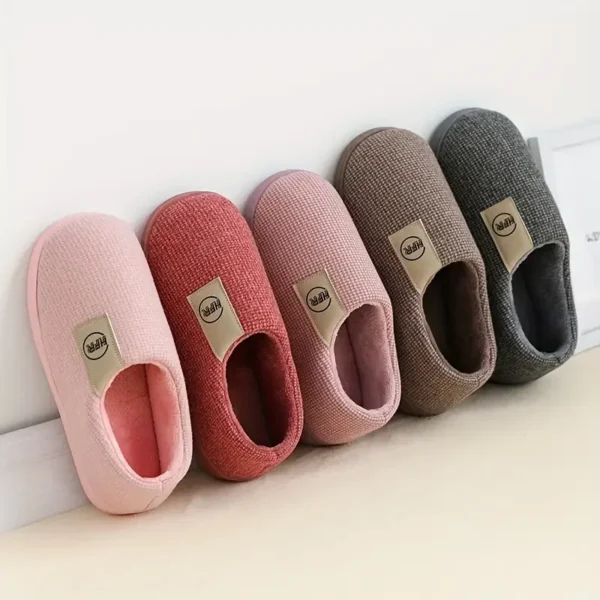 Winter Household Cotton Slippers Men Indoor Warm Plush Footwear Non-Slip Platform Slippers Couple Women All-in Package Shoes 6