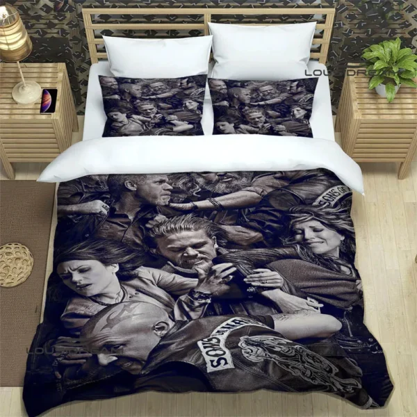 Sons of Anarchy Retro printed Bedding Sets exquisite supplies set duvet cover bed comforter set bedding set luxury birthday gift 3