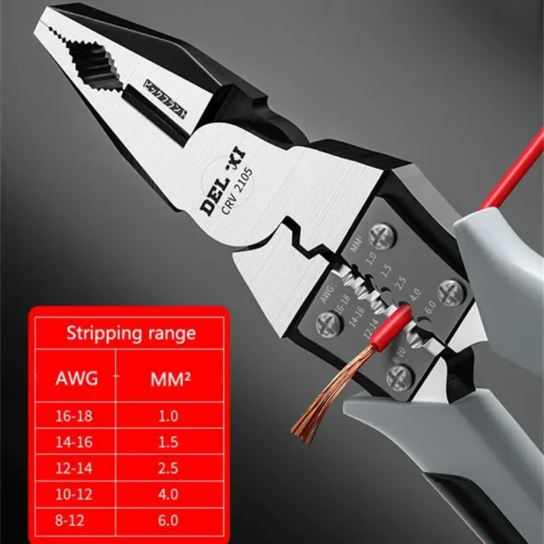 Multi Graph Multifunctional Alicate Diagonal Pliers Needle Nose Hardware Tools Universal Wire Cutters Electrician Bocorese 4