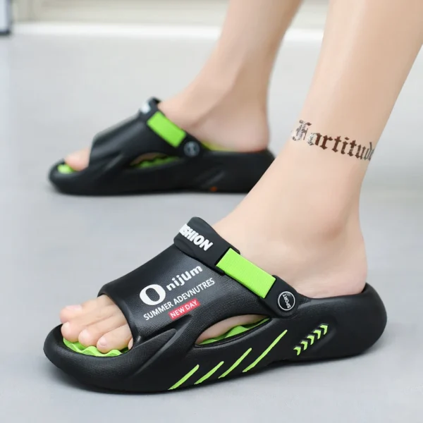 Fashion Men Massage Slippers Indoor Outdoor Sandals Beach Casual Shoes Comfortable Soft Sole Slides Men's Sandals Big Size 46 47 4