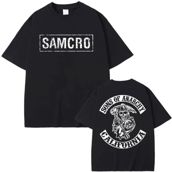 Sons of Anarchy SAMCRO Print T-shirt Men Women Trend Hip Hop Rock Oversized Short Sleeve Tee Summer Cotton T Shirts Clothes Tops 1