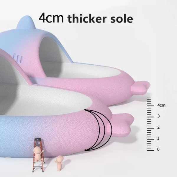 Summer Women's Beach Slides Men's Shark Slippers Color Combination Flip Flops Boy's Girl's Cartoon EVA Sandals Anti-skid Shoes 6