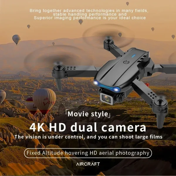 GEETHA E99 RC Drone 4K Professinal With Wide Angle Dual HD Camera Foldable RC Helicopter 5G WIFI FPV One Key Return 2